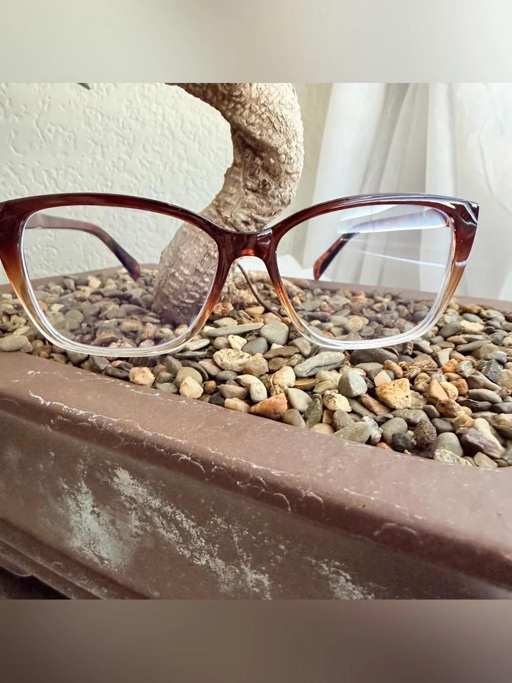 New! Brown Tortoise Shell Gradient Two Toned Blue Light Blocking Unisex Glasses